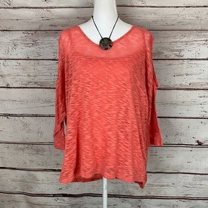 Bobbie Brooks Coral layered blouse 2X